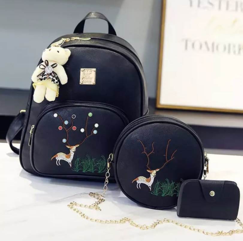 Rucsac dama negru 3 in 1 Jessica biashoes.ro imagine reduceri
